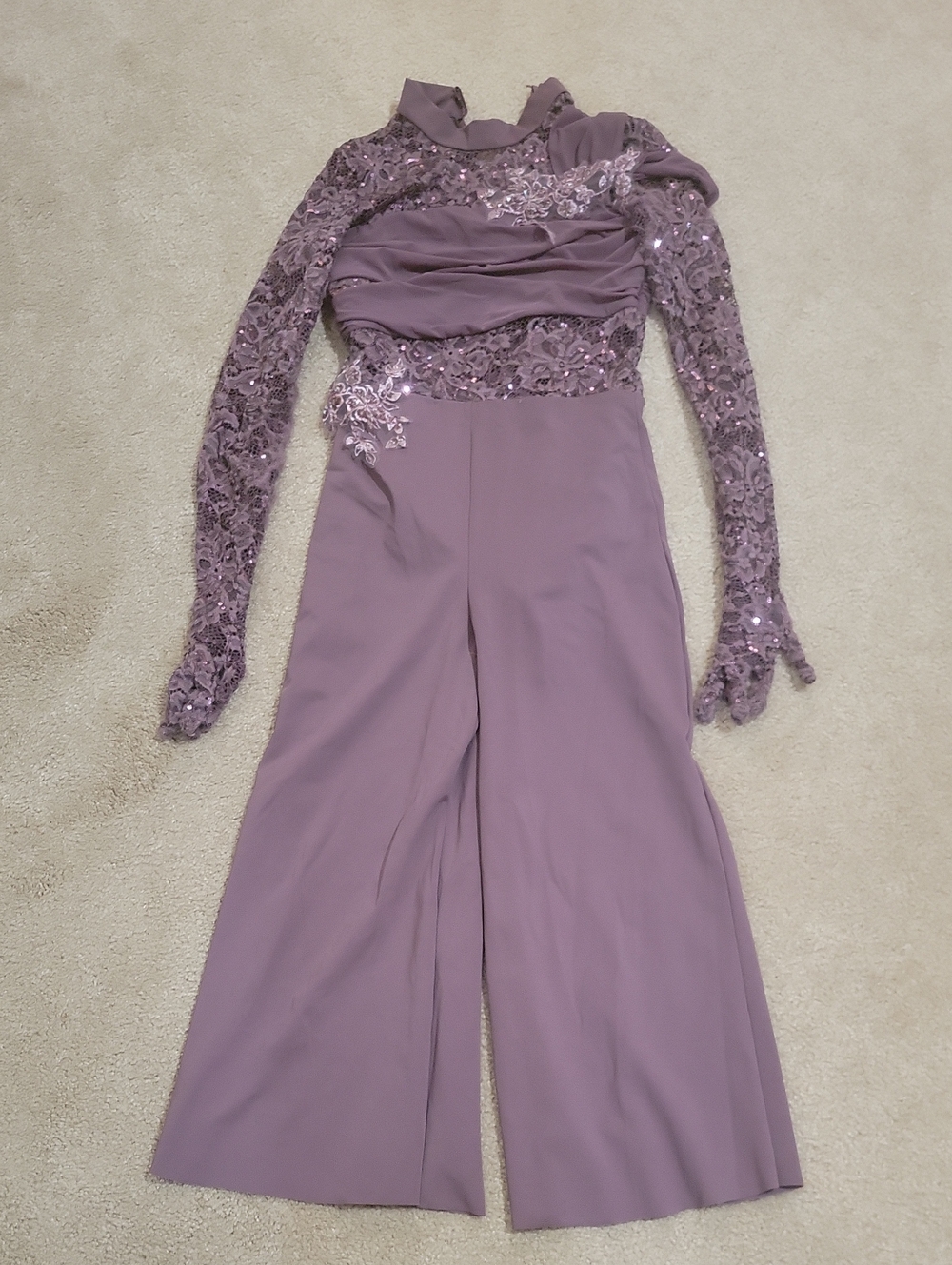 10th House Lace-Detail Long Sleeve Jumpsuit. Dont See Size Tag ~ 12-14, See Pics